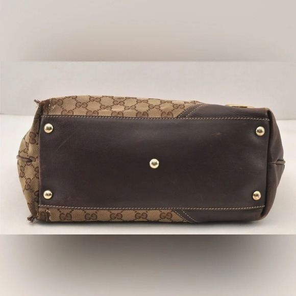 Authentic GUCCI Britt Tote Bag GG Canvas Leather - Picture 12 of 16